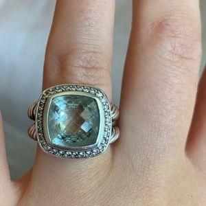 David Yurman Albion Ring with Prasiolite/Diamonds